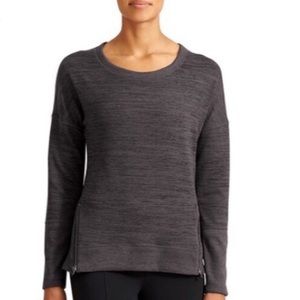 Athleta Blissful heathered Sharkbite sweatshirt (runs large)